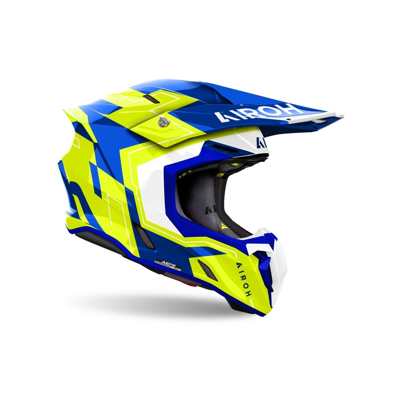 Motocrosshjelm Airoh Twist 3 Dizzy blank blå-gul