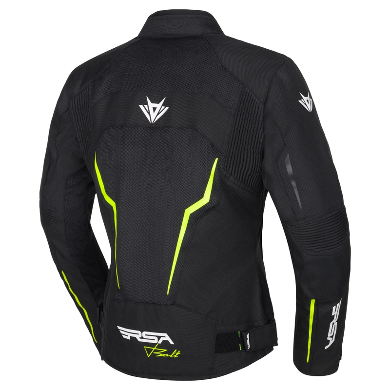 RSA Bolt Black-White-Fluo Yellow motorcykeljakke til kvinder