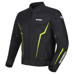 Motorcykeljakke RSA Bolt sort-hvid-fluogul