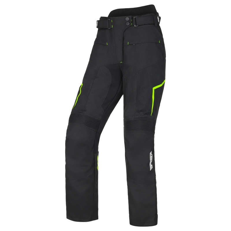 RSA Bolt Black-White-Fluo Yellow motorcykelbukser til kvinder