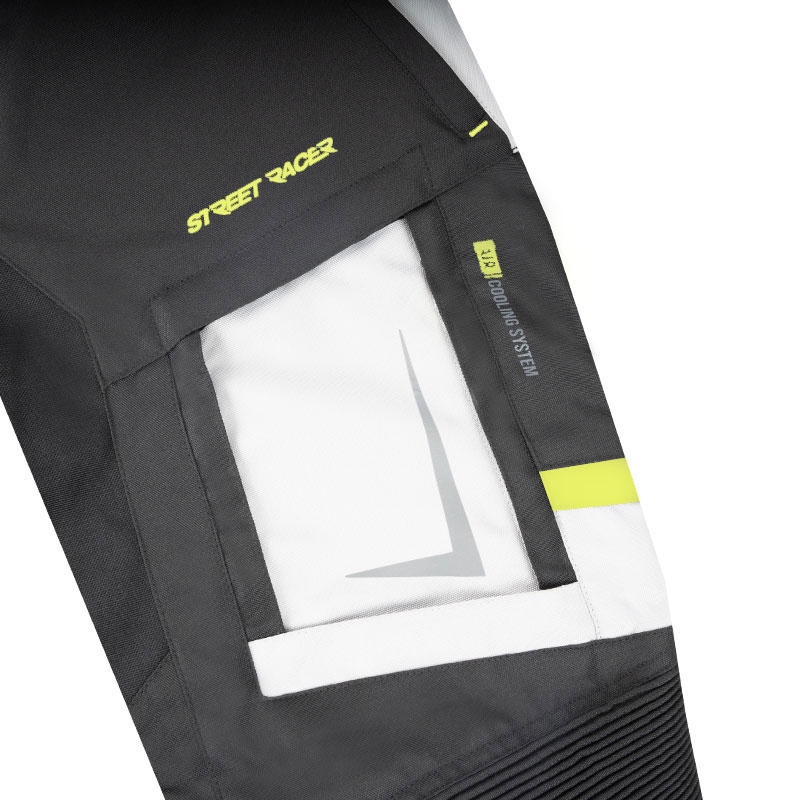 Street Racer Hilax Black-Gray-Fluo Yellow motorcykelbukser til kvinder