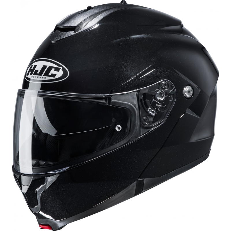 HJC C91N Solid metallic sort flip-up motorcykelhjelm