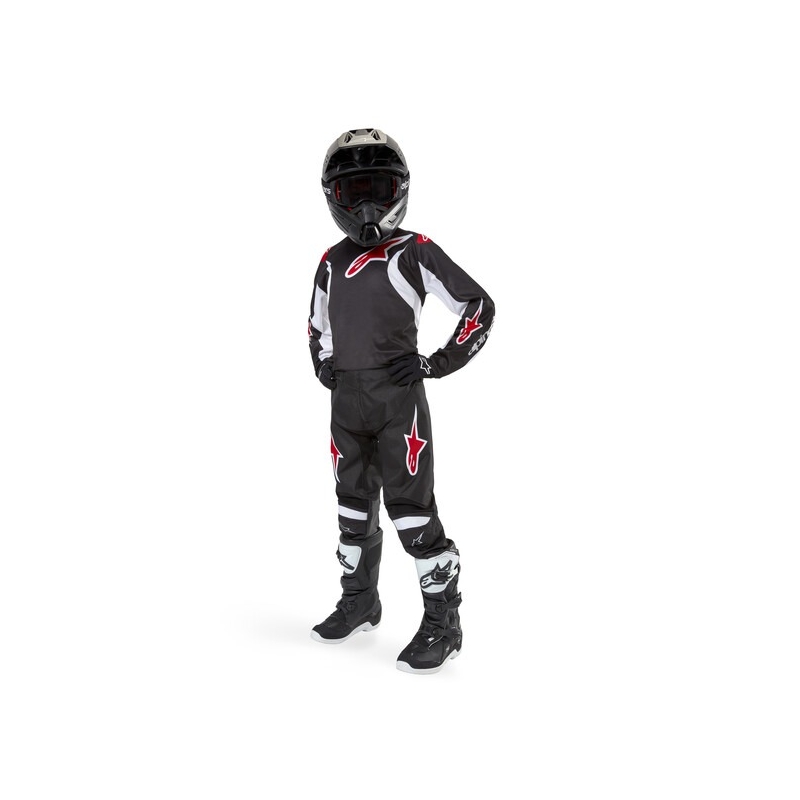 Alpinestars Racer Lucent Kids Motocrossbukser Sort-Hvid-Rød
