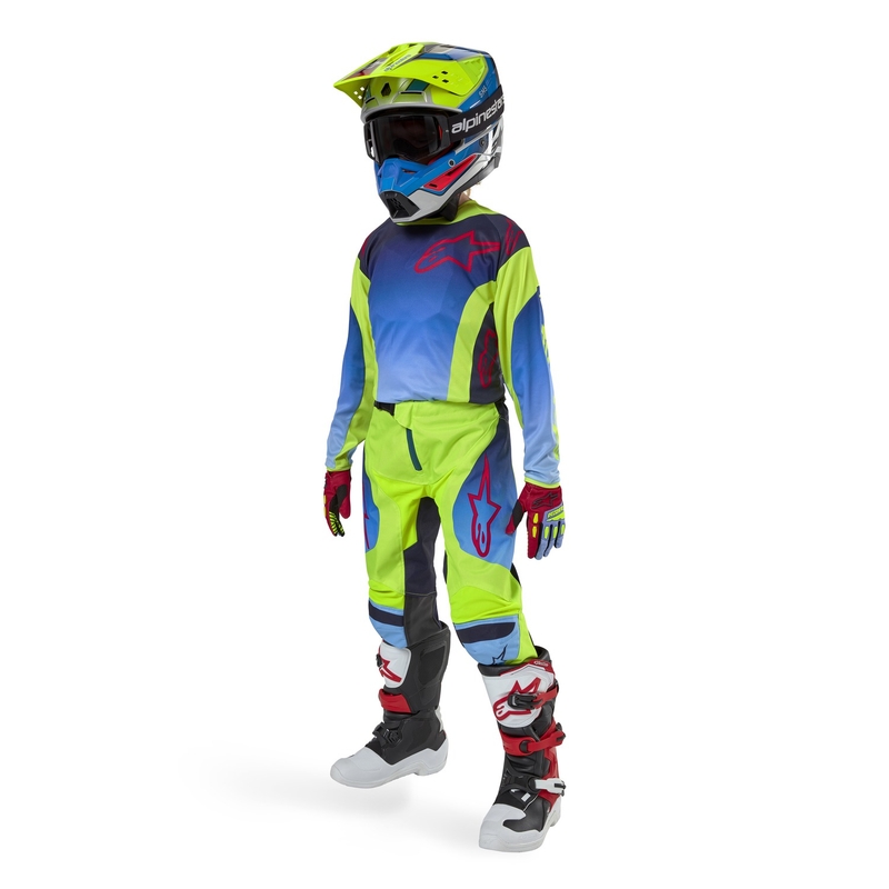 Alpinestars Racer Hoen børne motocross bukser fluo gul-blå-rød
