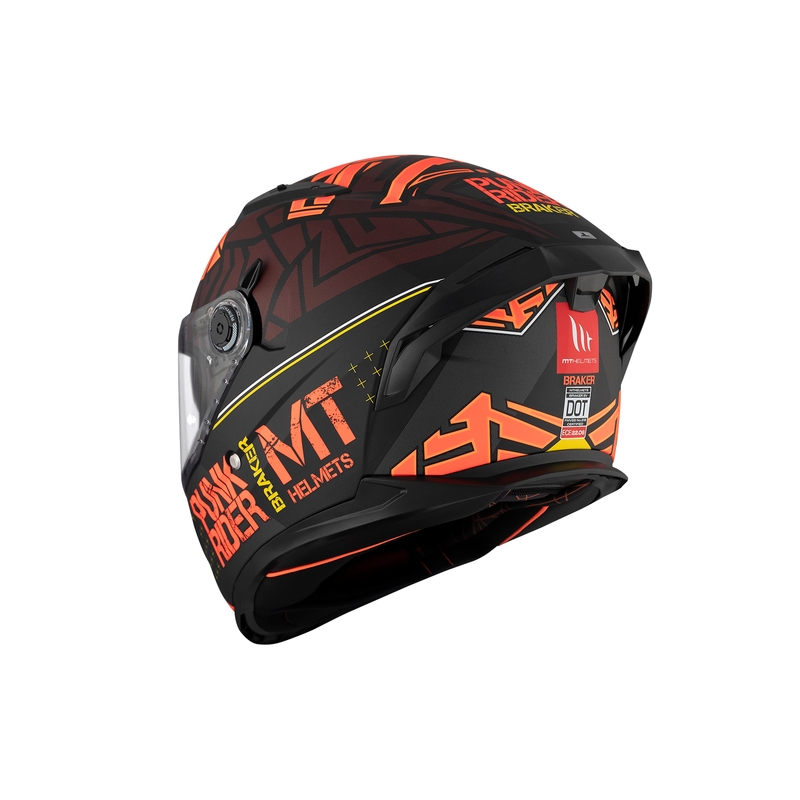 MT BRAKER SV PUNK RIDER B5 integreret motorcykelhjelm rød-sort