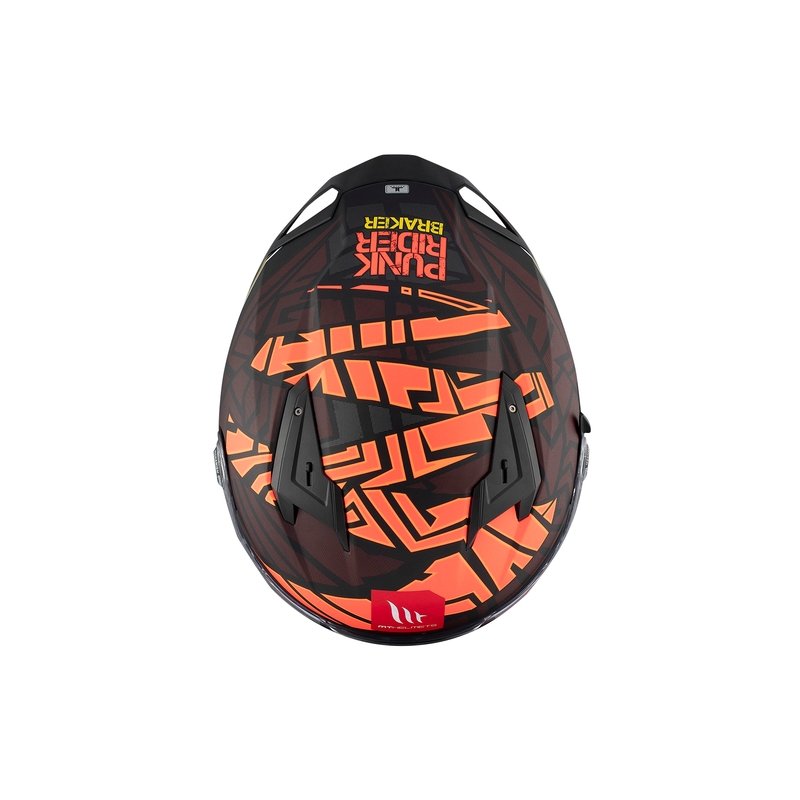 MT BRAKER SV PUNK RIDER B5 integreret motorcykelhjelm rød-sort