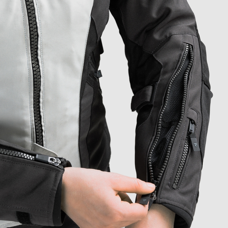 Dame motorcykeljakke Rebelhorn Hiker IV sort-grå-fluo gul