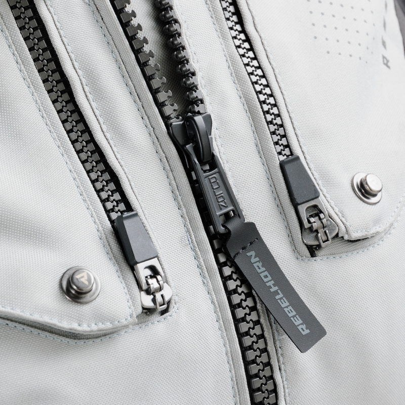 Dame motorcykeljakke Rebelhorn Hiker IV sort-grå-fluo gul