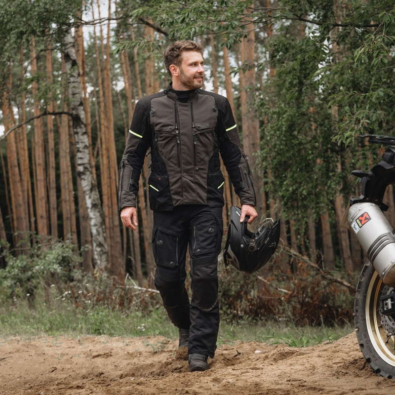 Rebelhorn Range antracit-sort-fluogul motorcykeljakke