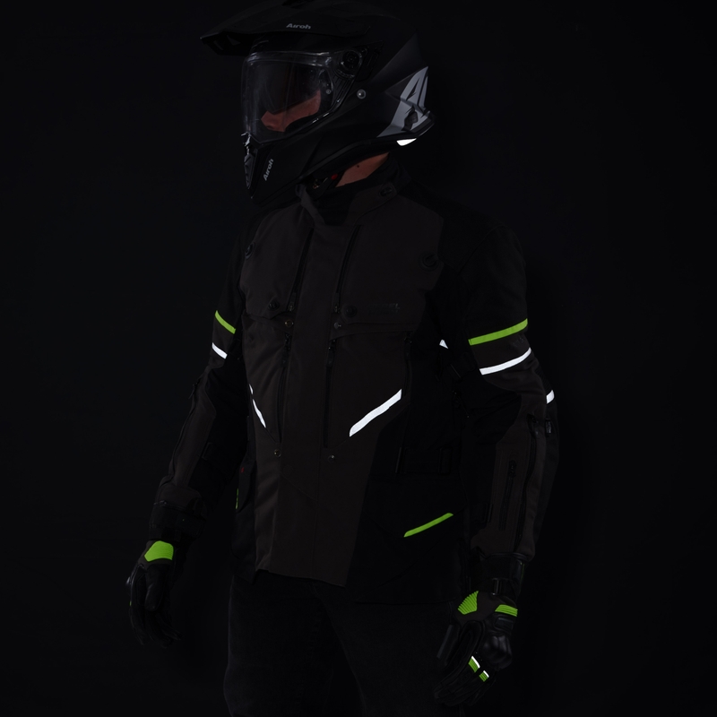 Rebelhorn Range antracit-sort-fluogul motorcykeljakke