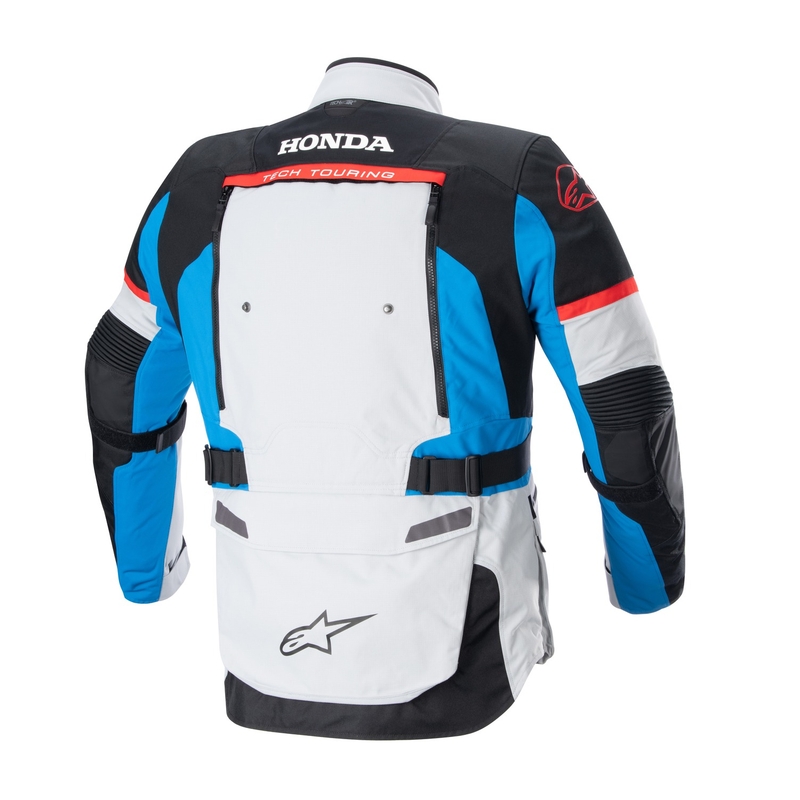 Alpinestars Bogota PRO Drystar Honda motorcykeljakke lysegrå-fluo rød-blå-sort