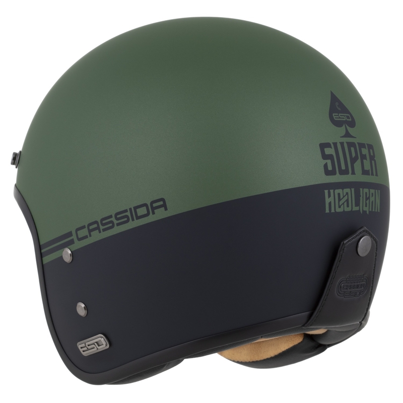 Åben hjelm Cassida Ace Super Hooligan sort mat-metallic grøn