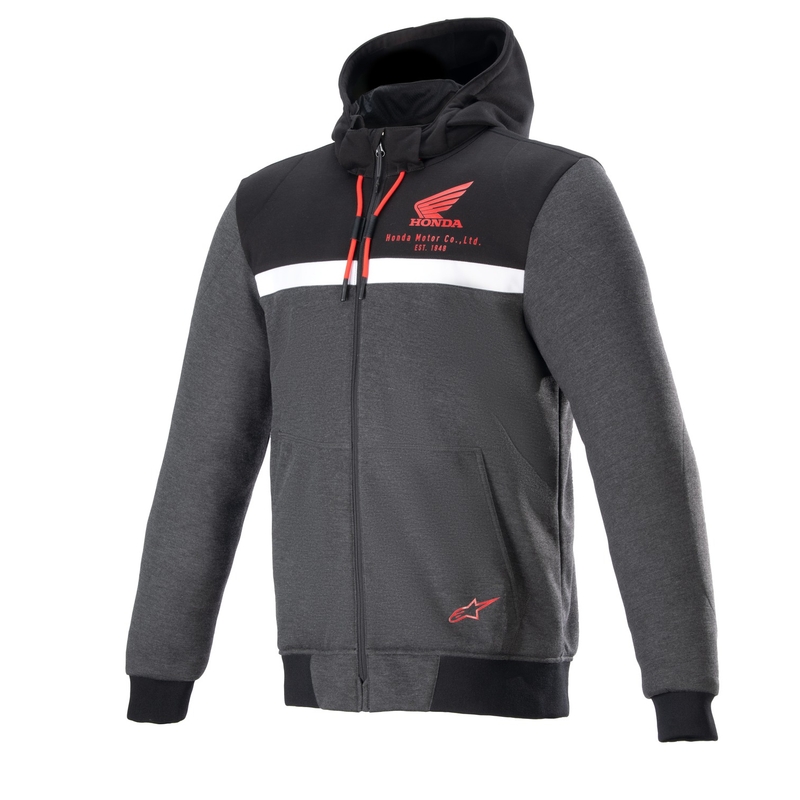 Alpinestars Chrome Street Hoodie Honda motorcykelsweatshirt sort-grå-rød