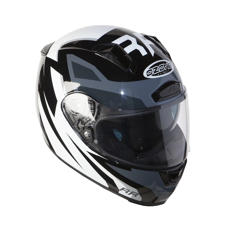 Moto přilba Ozone RC-01 černo-šedo-bílá výprodej