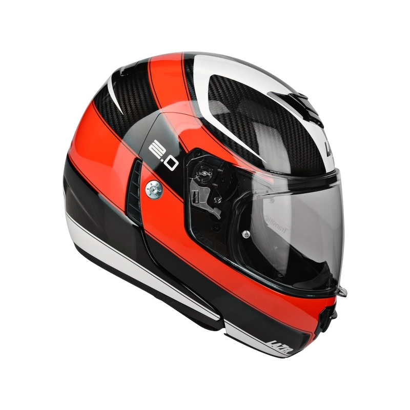 Přilba Lazer Monaco Evo - 2.0 Pure Carbon černo-červeno-bílá