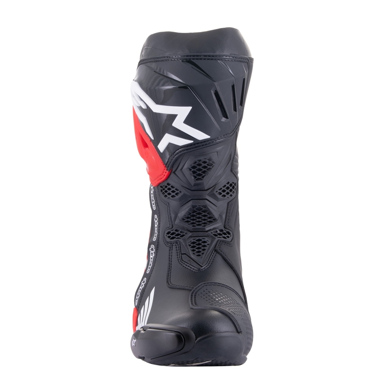 Alpinestars Supertech R Honda motorcykelstøvler sort-rød fluo-blå-hvid