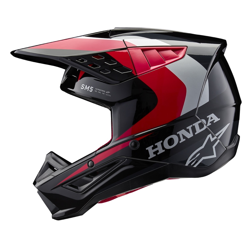 Alpinestars S-M5 Honda motocross hjelm kollektion sort-rød-grå