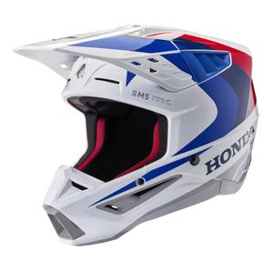 Alpinestars S-M5 Honda motocross hjelm kollektion hvid-blå-rød