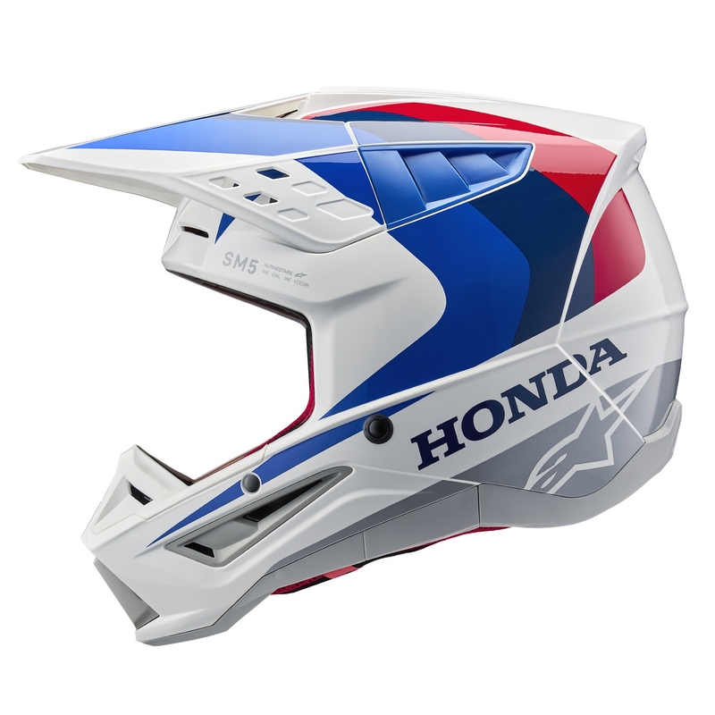 Alpinestars S-M5 Honda motocross hjelm kollektion hvid-blå-rød
