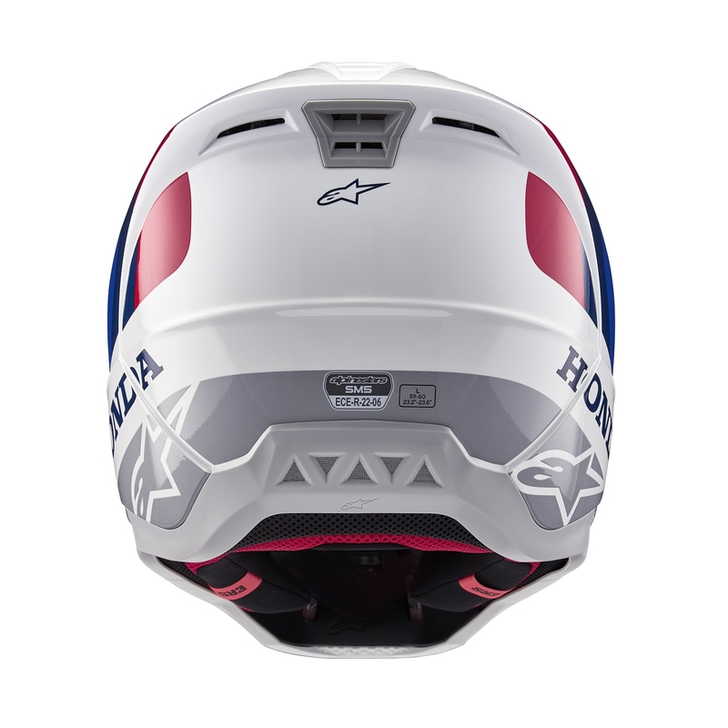 Alpinestars S-M5 Honda motocross hjelm kollektion hvid-blå-rød