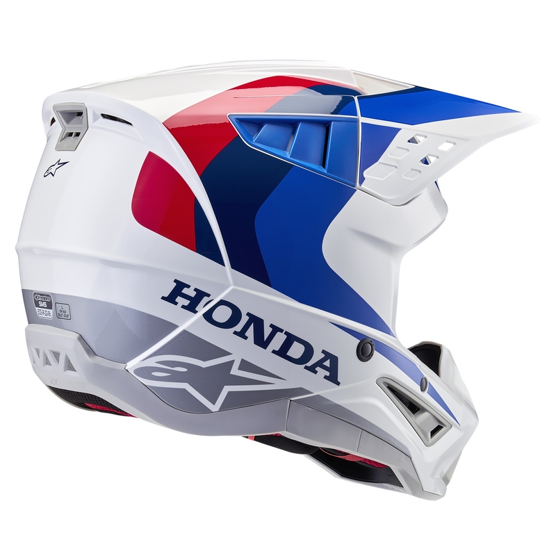 Alpinestars S-M5 Honda motocross hjelm kollektion hvid-blå-rød