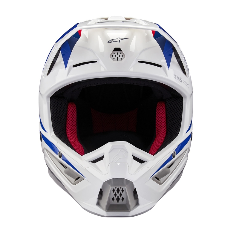 Alpinestars S-M5 Honda motocross hjelm kollektion hvid-blå-rød