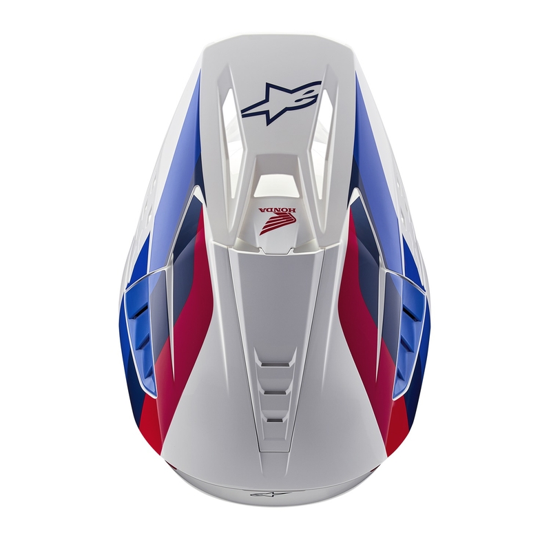 Alpinestars S-M5 Honda motocross hjelm kollektion hvid-blå-rød