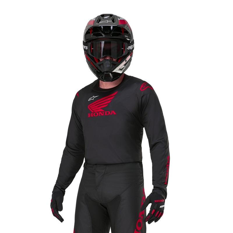 Alpinestars Racer Iconic Honda Collection Motocross Jersey Sort-Rød