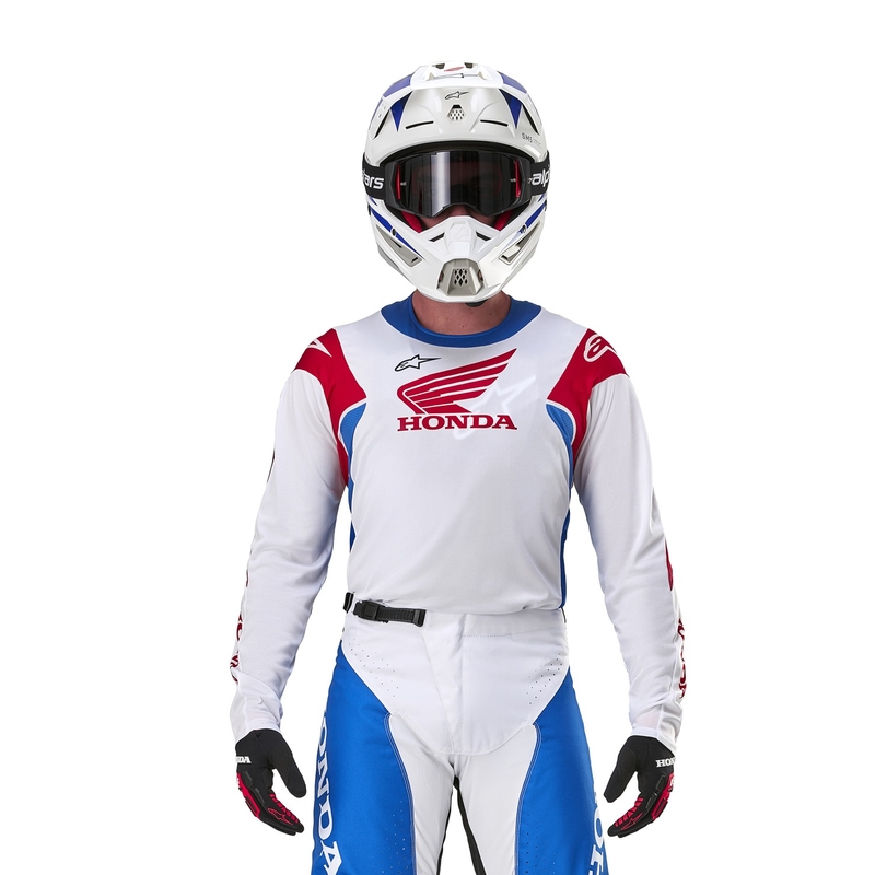 Alpinestars Racer Iconic Honda kollektion motocrosstrøje hvid-blå-rød-sort