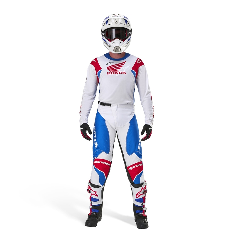 Alpinestars Racer Iconic Honda kollektion motocrosstrøje hvid-blå-rød-sort