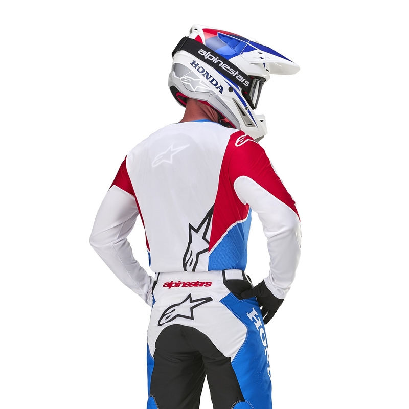 Alpinestars Racer Iconic Honda kollektion motocrosstrøje hvid-blå-rød-sort