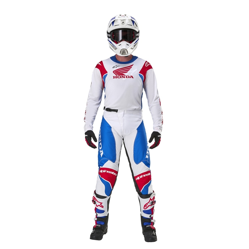 Alpinestars Racer Iconic Honda kollektion motocrossbukser hvid-blå-rød-sort