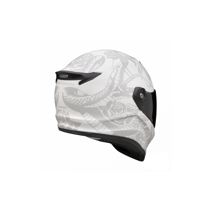 Integreret motorcykelhjelm Scorpion Covert FX Dragon mat grå-sølv