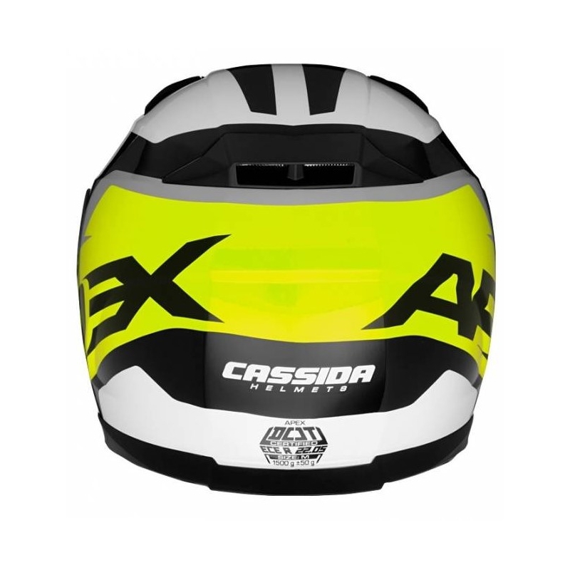 Přilba na motorku Cassida Apex Contrast černo-bílo-šedo-fluo žlutá výprodej