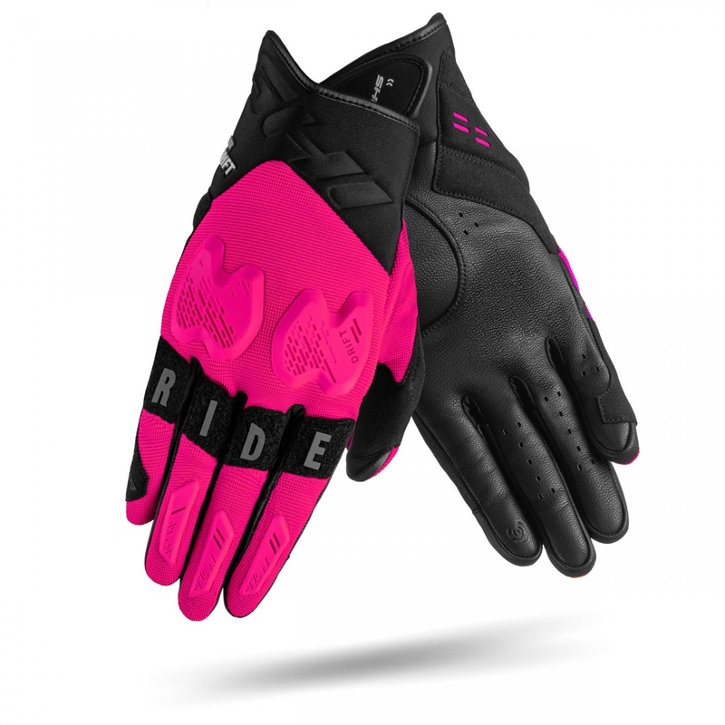 Motorcykelhandsker til kvinder Shima Drift pink-sort