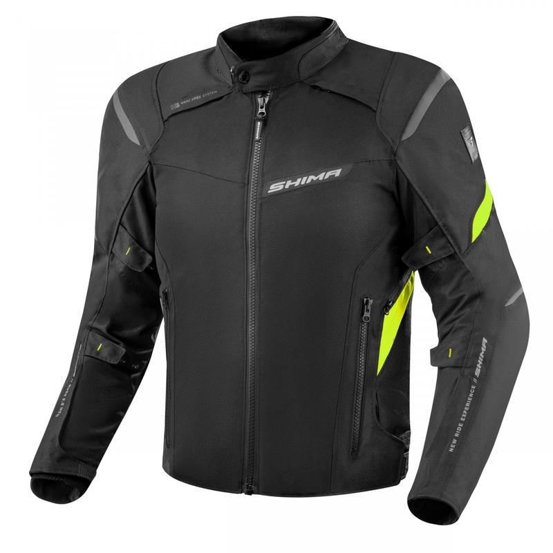 Motorcykeljakke Shima Rush 2.0 sort-fluogul