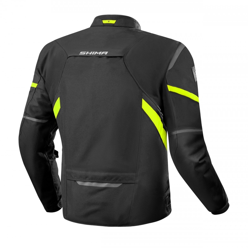 Motorcykeljakke Shima Rush 2.0 sort-fluogul