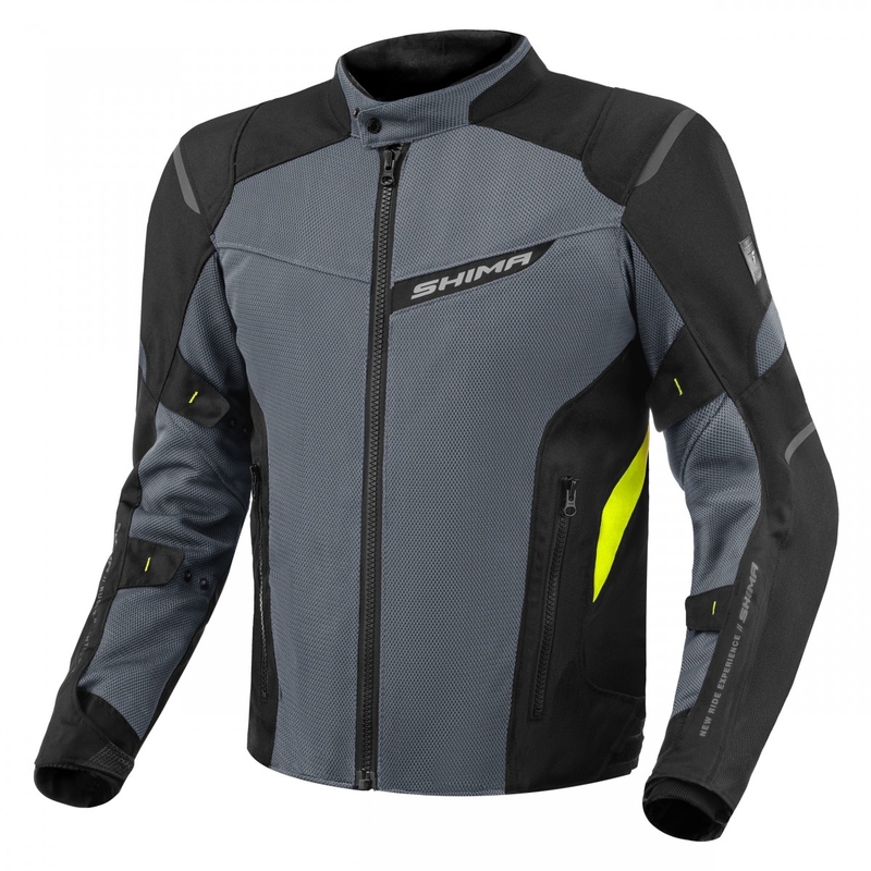 Motorcykeljakke Shima Rush Vent 2.0 sort-grå-fluogul