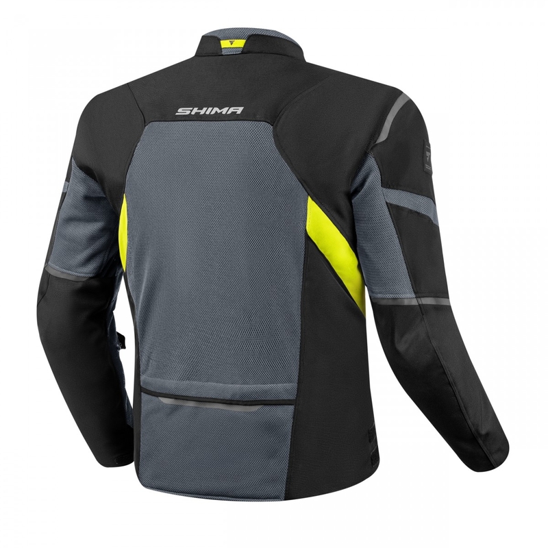 Motorcykeljakke Shima Rush Vent 2.0 sort-grå-fluogul