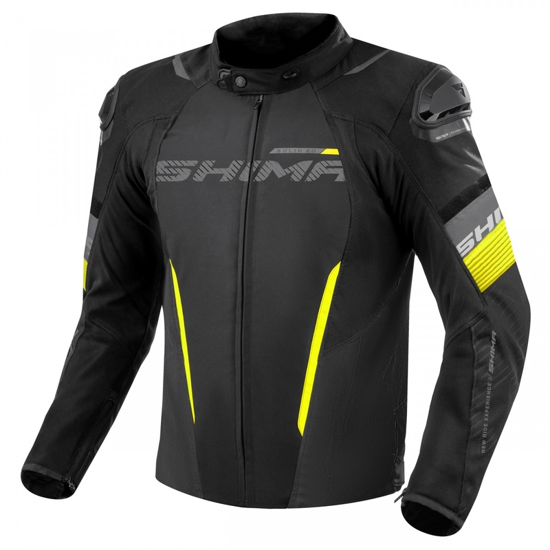 Motorcykeljakke Shima Solid 2.0 sort-fluogul
