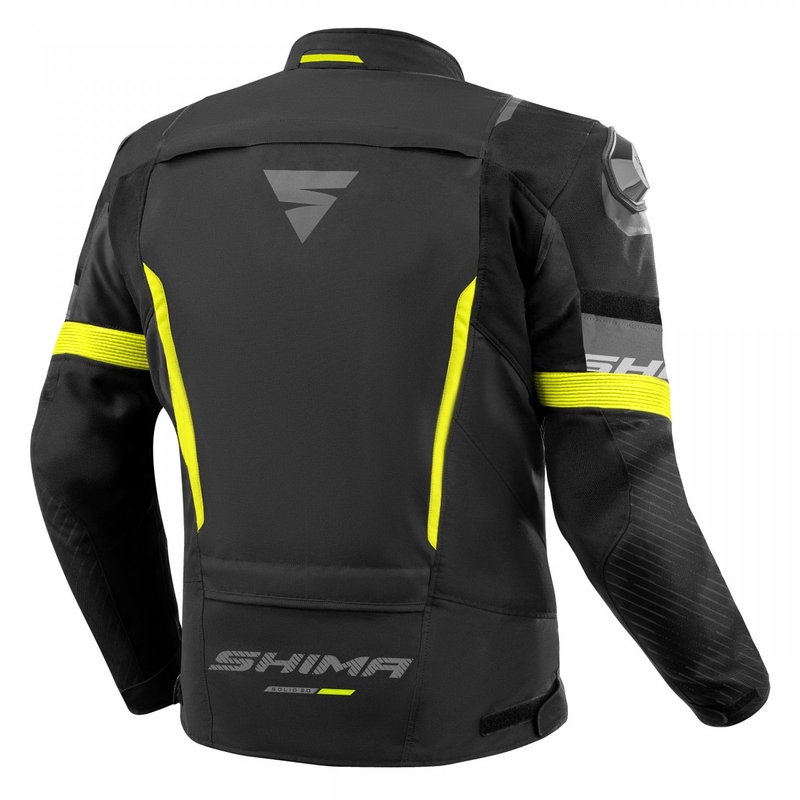 Motorcykeljakke Shima Solid 2.0 sort-fluogul