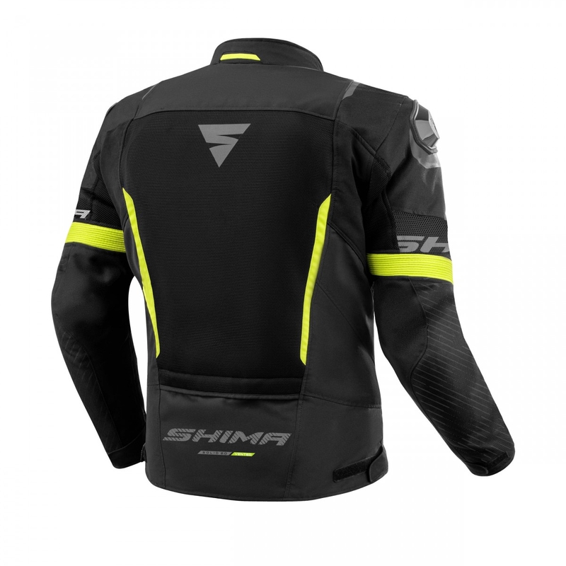 Motorcykeljakke Shima Solid 2.0 Vent sort-fluogul