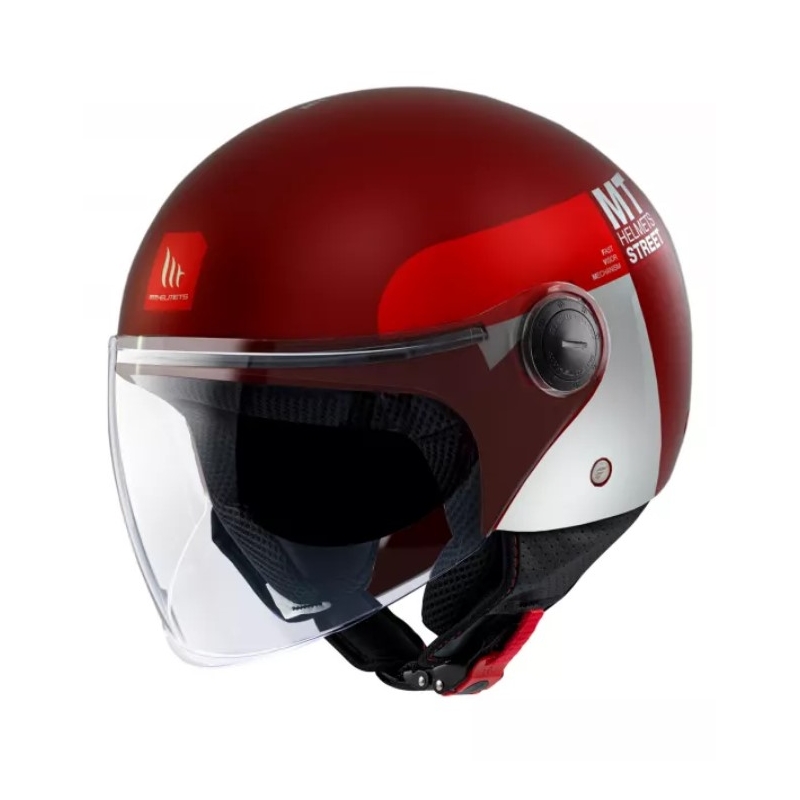 Otevřená přilba na motorku MT Street Inboard C5 červená (KOPIE)