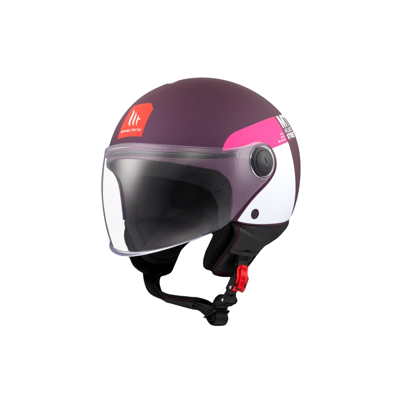 Åben motorcykelhjelm MT STREET INBOARD C8 mat lilla-pink