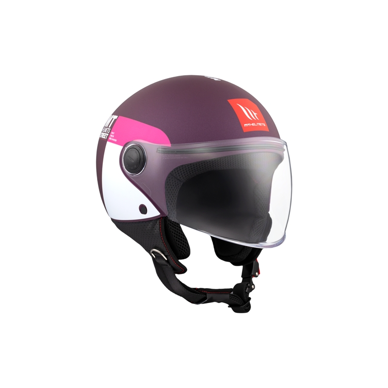 Åben motorcykelhjelm MT STREET INBOARD C8 mat lilla-pink