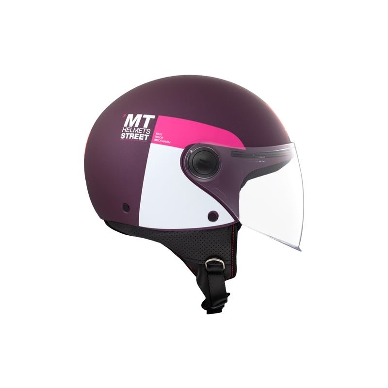 Åben motorcykelhjelm MT STREET INBOARD C8 mat lilla-pink