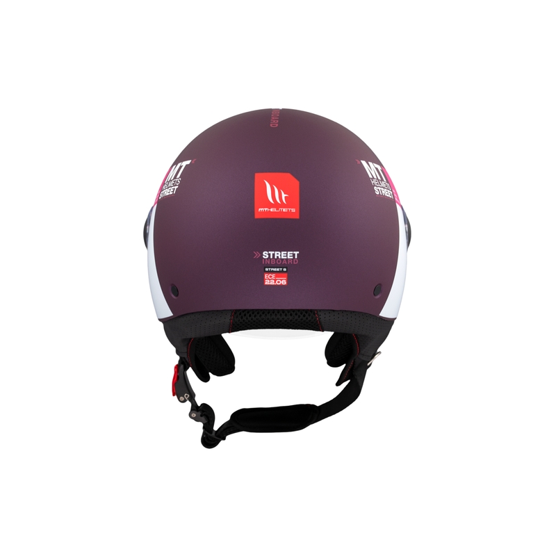 Åben motorcykelhjelm MT STREET INBOARD C8 mat lilla-pink