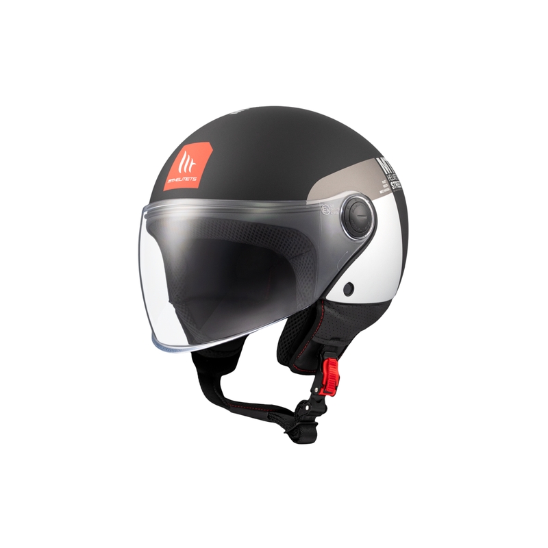Åben motorcykelhjelm MT STREET INBOARD D2 mat sort-sølv