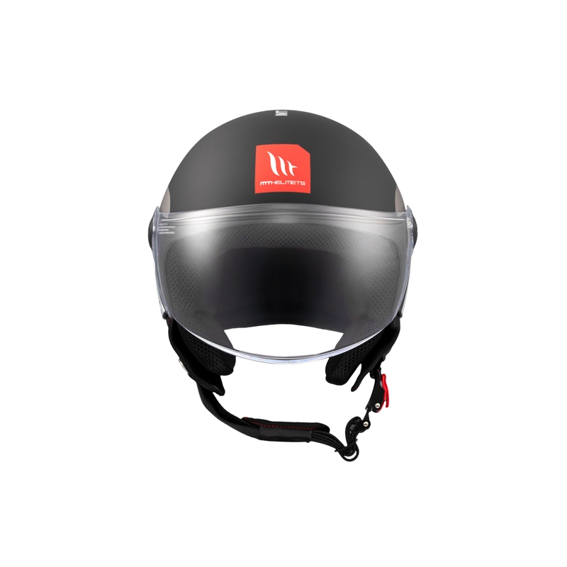 Åben motorcykelhjelm MT STREET INBOARD D2 mat sort-sølv