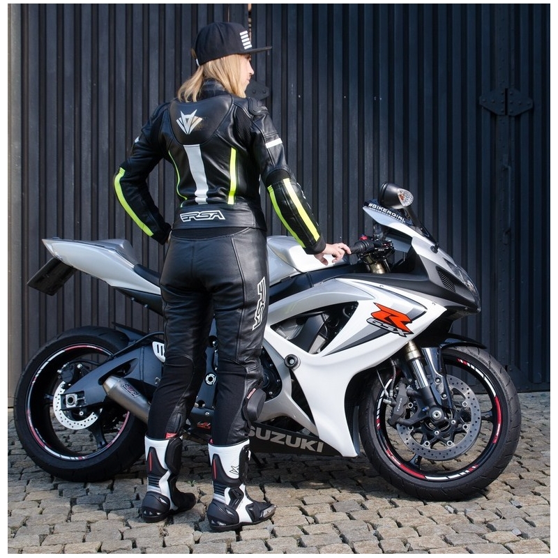 RSA Virus Black-White-Fluo Yellow motorcykeloverall til kvinder udsalg